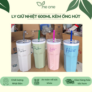 Bình giữ nhiệt kèm ống hút 600ML nhựa pp chịu nhiệt tốt. Bình đựng nước cao cấp, không rỉ nước, giữ nhiệt 3-6 tiếng