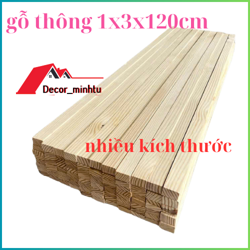 Thanh Nan Gỗ Thông Bào Sẵn Giá Rẻ Dày 1cm x 3cm x Dài 120cm, Gỗ Thông Pallet Xẻ Thanh Dùng Làm Nẹp