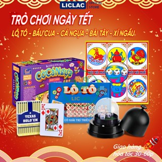 Bộ Trò Chơi Ngày Tết giải trí cùng bạn bè gia đình Lô Tô - Bầu Cua - Cá Ngựa - Bài Tây - Lắc Xí Ngầu