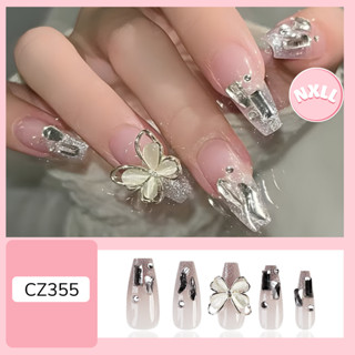 Bộ Nail Dán Móng Giả 24 Móng Nhiều Mẫu Tặng Kèm Keo và Miếng Dán 2 Mặt, Hộp Móng Giả Ngắn Dài Họa Tiết Đính Nơ Dễ Thương