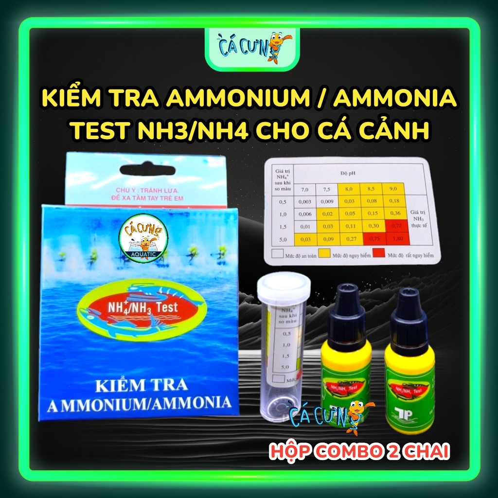 Combo 2 Chai Test NH3/NH4 Cho Hồ Cá - Dung Dịch Kiểm Tra Đo Nồng Độ NH3/NH4 - HÀNG CTY