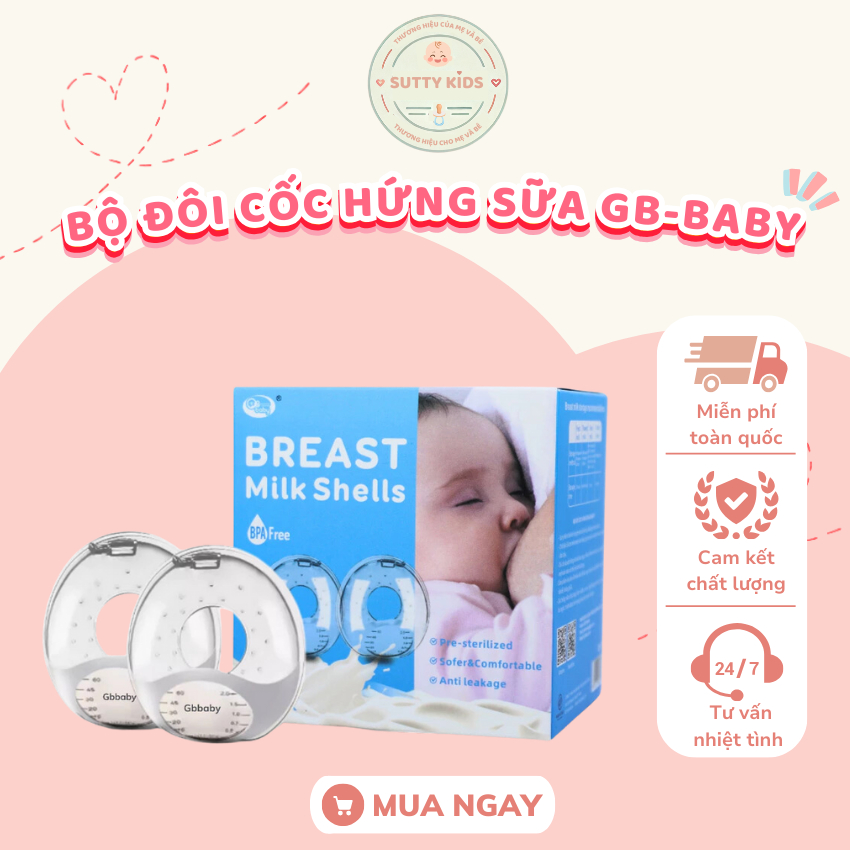 [GB-Baby Store] Bộ đôi cốc hứng sữa GB-Baby
