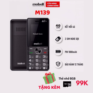 Freeship Điện Thoại 4G Mobell M139, 2 Sim. Sóng Cực Mạnh, Nghe Gọi Siêu Bền BH 12 Tháng
