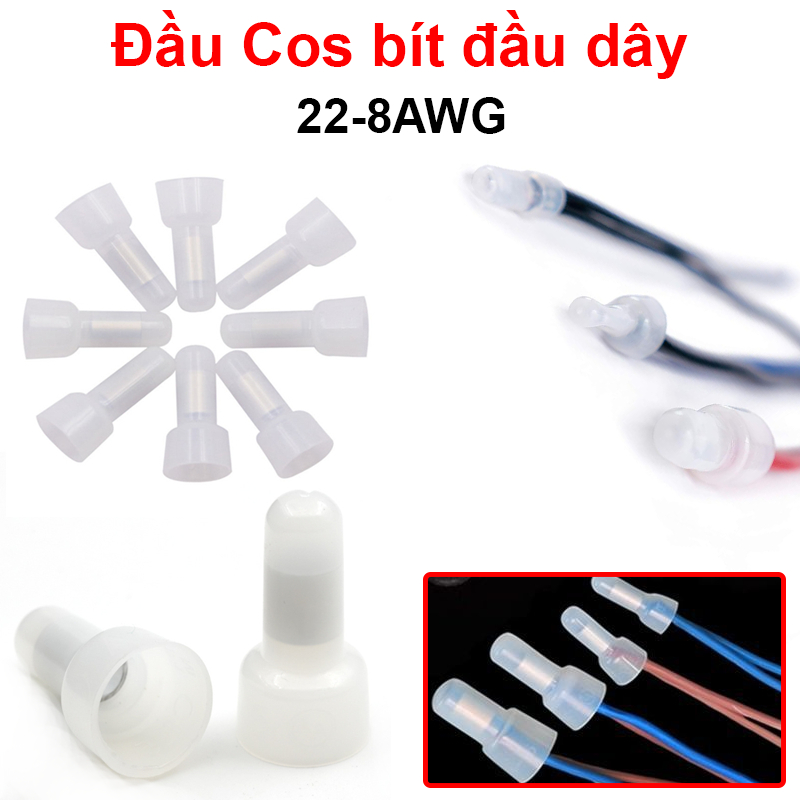 [Deal tốt] Đầu Cos bít đầu cỡ dây 22AWG - 8AWG tiện dụng