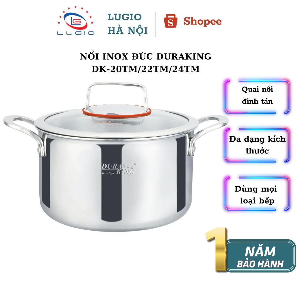 Nồi đơn Trimax thương hiệu DURAKING, model DK-20TM/DK-22TM/DK-24TM