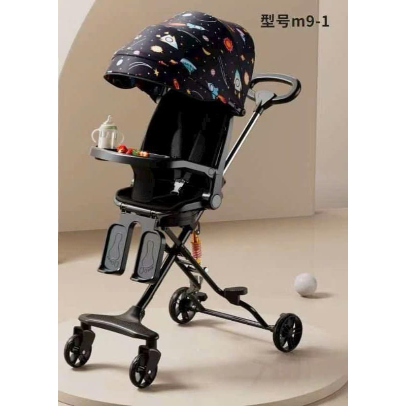 XE ĐẨY M9 ĐẢO CHIỀU, NGẢ SÂU, GẤP GỌN CÓ BÀN ĂN DẶM