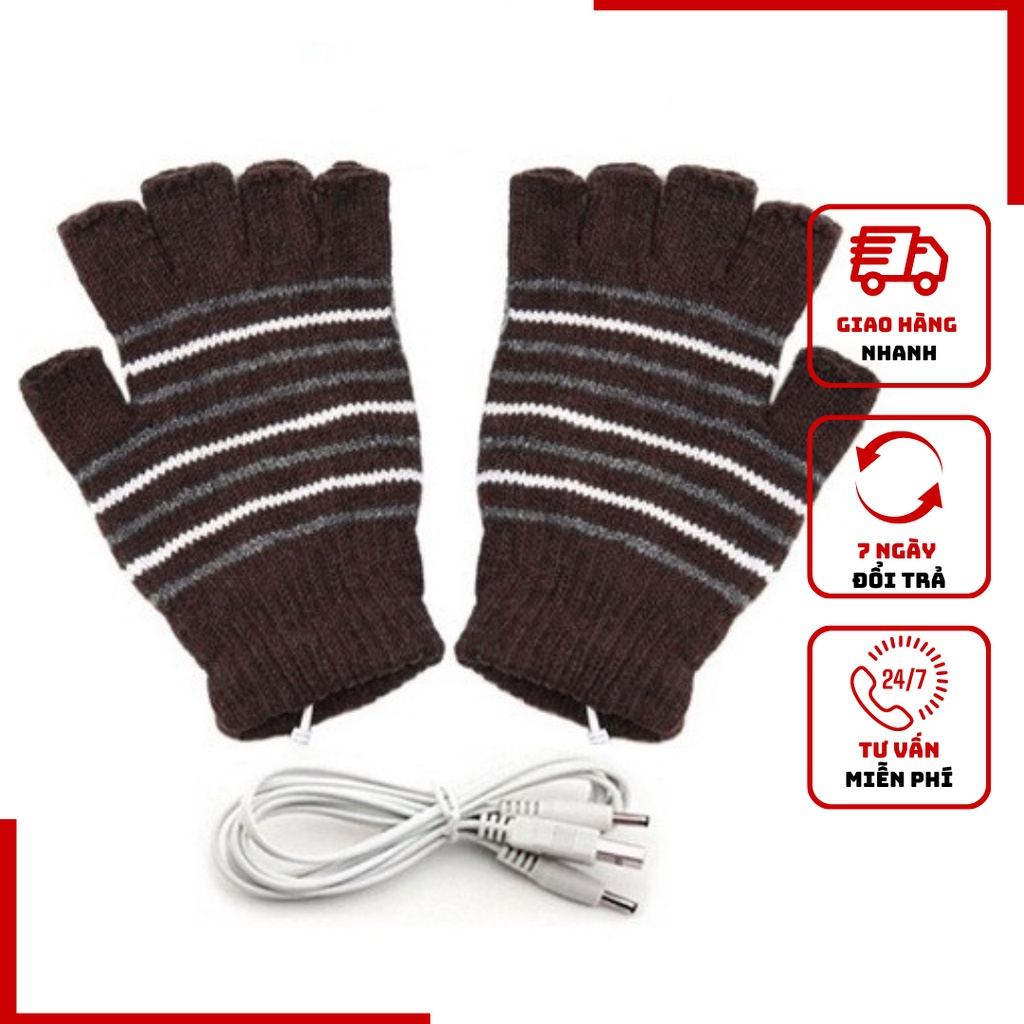 Găng Tay Sưởi Ấm Cổng USB 5V – Găng Tay Phát Nhiệt, Giữ Ấm Khi Làm Việc, Học Tập, Lái Xe