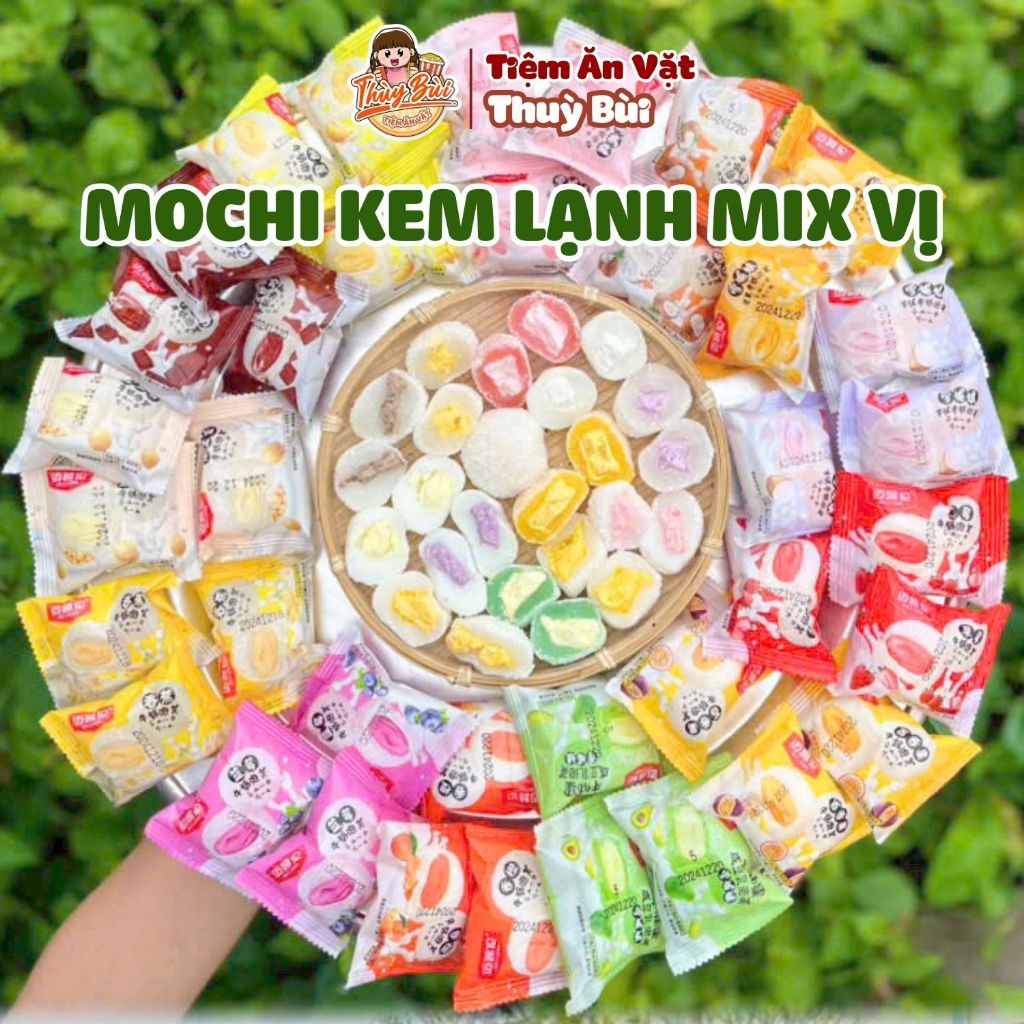 (13 Vị) Bánh Mochi Kem Lạnh Sữa Vị Sầu Riêng/ Khoai Môn/ Đậu Nành, Bánh Mochi Phủ Dừa, Bánh Mochi Đài Loan Kem Lạnh