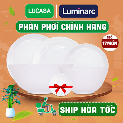 Bộ Bàn Ăn Thủy Tinh Luminarc Diwali Lines Tô Chén Đĩa 17 Món - BODILI17M | Phân Phối Chính Hãng
