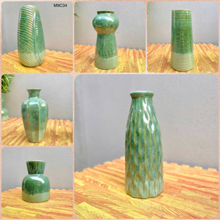 BÌNH GỐM SỨ màu XANH NGỌC cắm hoa cắm tuyết mai đào mận bình hoa trang trí đủ dáng màu Xanh hoả biến