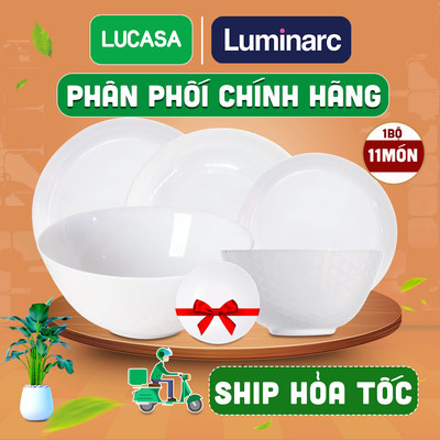 Bộ Bàn Ăn Thủy Tinh Luminarc Diwali Shells Tô Chén Đĩa 11 Món - BODISH11M | Phân Phối Chính Hãng