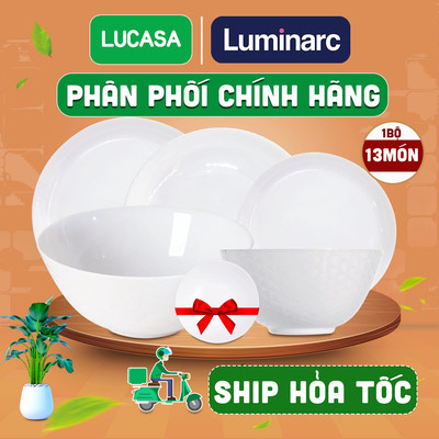 Bộ Bàn Ăn Thủy Tinh Luminarc Diwali Shells Tô Chén Đĩa 13 Món - BODISH13M | Phân Phối Chính Hãng