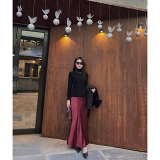 CHÂN VÁY LỤA SATIN Ý MÀU ĐỎ BURGUNDY ( ĐỎ MẬN ) PHIÊN BẢN LIMITED SỐ LƯỢNG GIỚI HẠN DÀI 94CM CÓ LÓT 2 LỚP ĐỦ SIZE