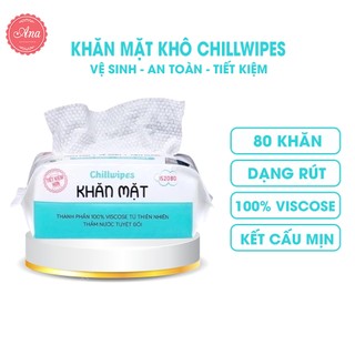  Khăn mặt khô Chillwipes 80 khăn tiện dụng Khăn mặt dùng 1 lần vệ sinh an toàn 