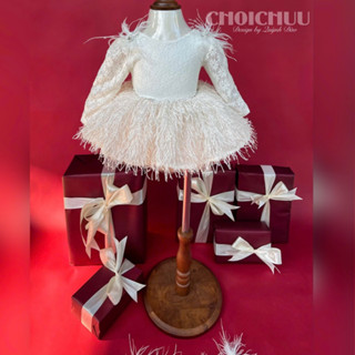  Choichuu set áo váy Tết TRẮNG kem công chúa rời cao cấp cho bé gái đi tiệc  thôi nôi 