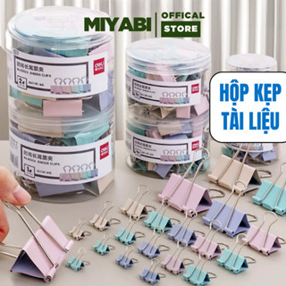 Set kẹp tài liệu giấy tờ văn phòng phẩm sắc màu Deli kẹp bướm kẹp giấy size 15mm 19mm 25mm 32mm 41mm 51mm