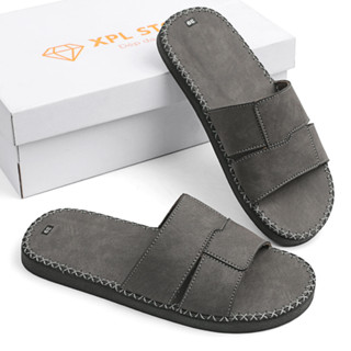 [MỞ BÁN 159 CÀNH] dép quai ngang da sáp nam thời trang kiểu dáng trẻ trung, đế đúc liền khâu  chắc chắn đế siêu nhẹ W005