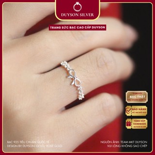Nhẫn bạc nữ DUYSON SILVER, Nhẫn bạc nơ đính đá Coquette nàng thơ đơn giản dễ thương [NKX26]