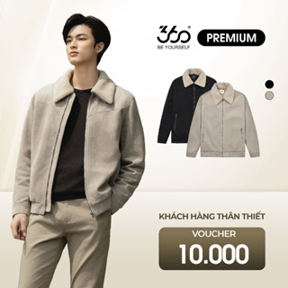 Áo khoác nam da lộn cổ lông 360 Boutique áo da lộn cao cấp ấm áp mùa thu đông - ADLTK503