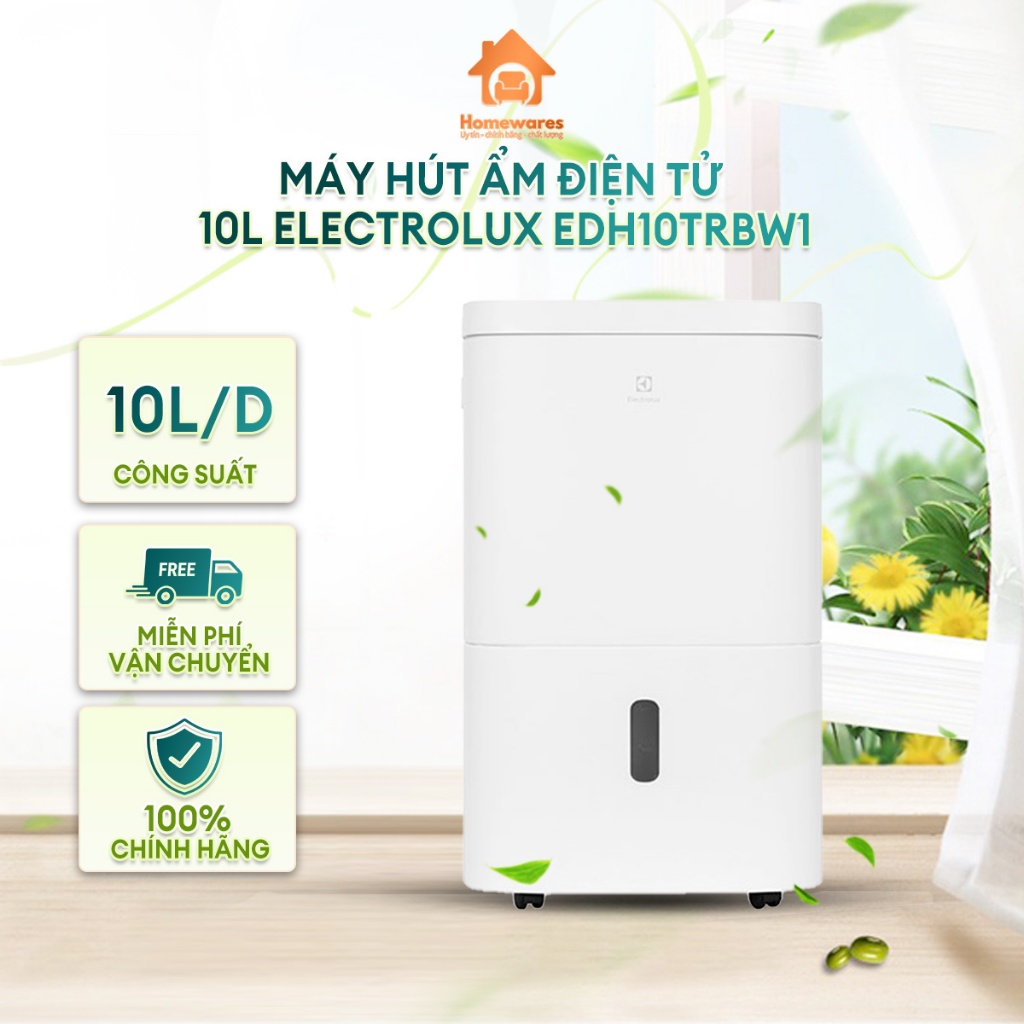EDH10TRBW1 Máy hút ẩm điện tử 10L Electrolux EDH10TRBW1 Công suất hút ẩm 10 lít/ngày, 3 tốc độ quạt,