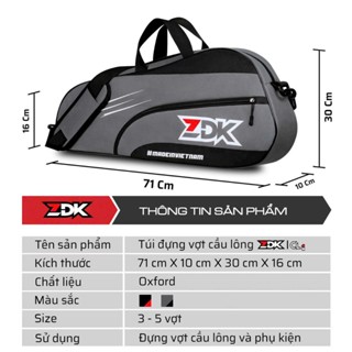 Túi đựng vợt ZDK CL1 2 ngăn quai đeo và xách được rộng rãi đựng đồ vật dụng cá nhân cao cấp tốt đẹp