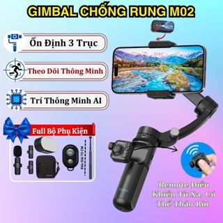  Gimbal điện thoại chống rung TOKQI M02 nâng cấp 2025 gymbal quay video AI theo dõi vật thể 360 