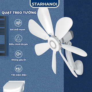 Quạt treo tường mini quạt trần gắn tường nhà bếp phòng tắm phòng ngủ điều chỉnh 360 độ