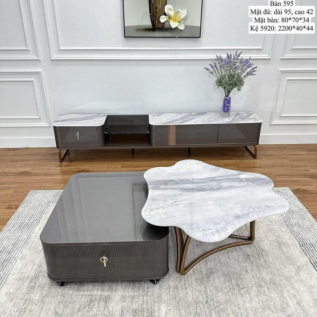 Bàn trà sofa, bàn trà cặp decor nhập khẩu cao cấp, mã 593. Uy tín, chất lượng