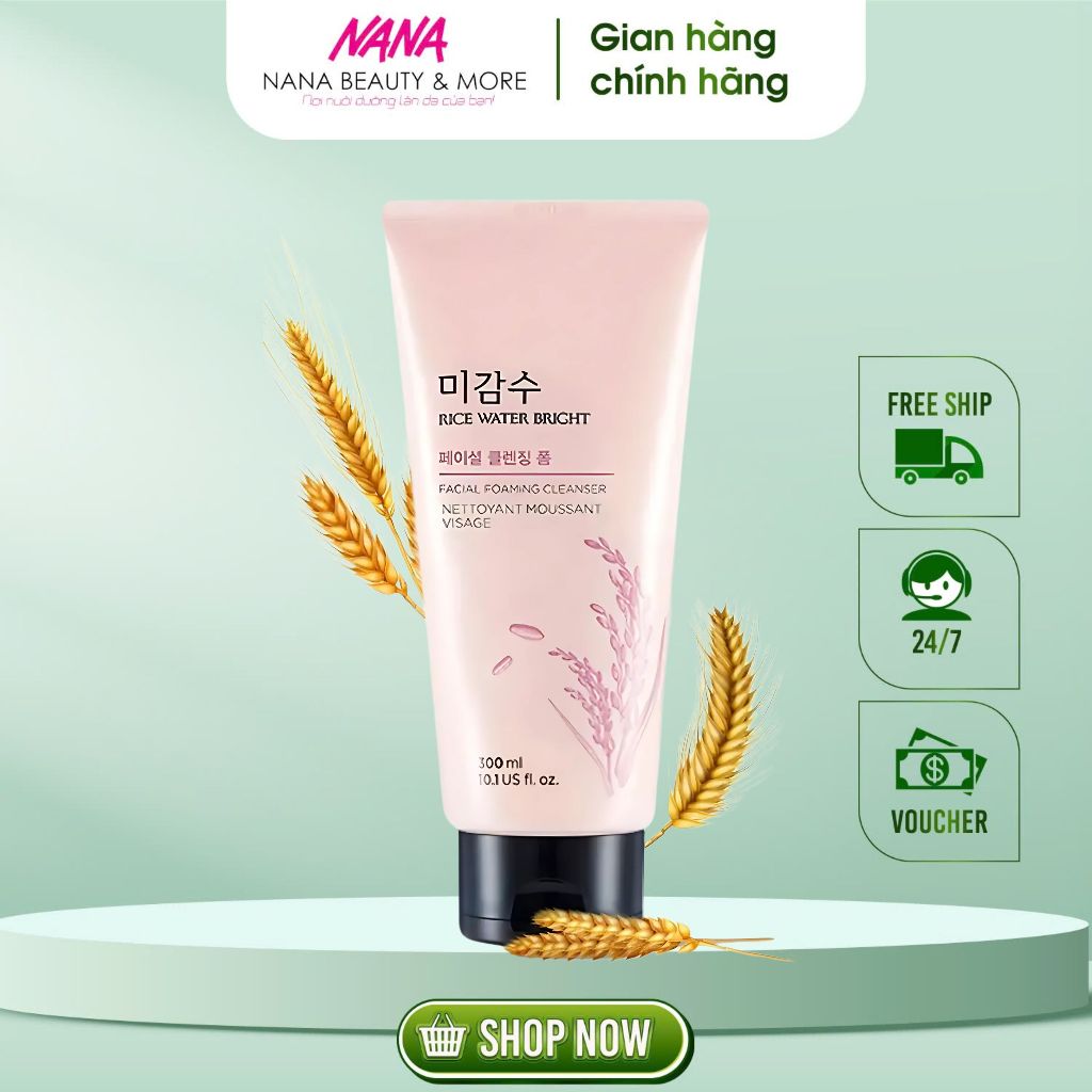 Sữa Rửa Mặt Gạo Hồng The Face Shop Rice Water Bright Cleansing Foam 150ML - Nana Shop