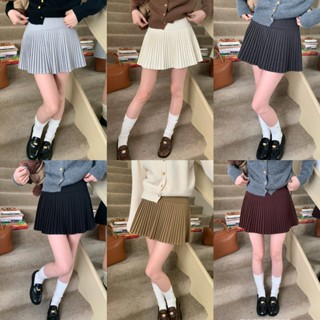 Chân váy dạ xếp ly nhỏ dáng xòe ngắn cạp cao dạ dày dặn có quần bảo hộ hàng thiết kế CV30 Deliz