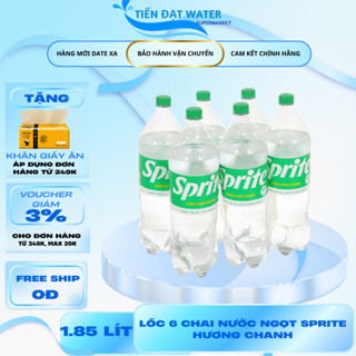Lốc 6 Chai x Chai 1.85 lít Nước Ngọt Có Ga Sprite Hương Chanh, Nước Giải Khát Tức Thì