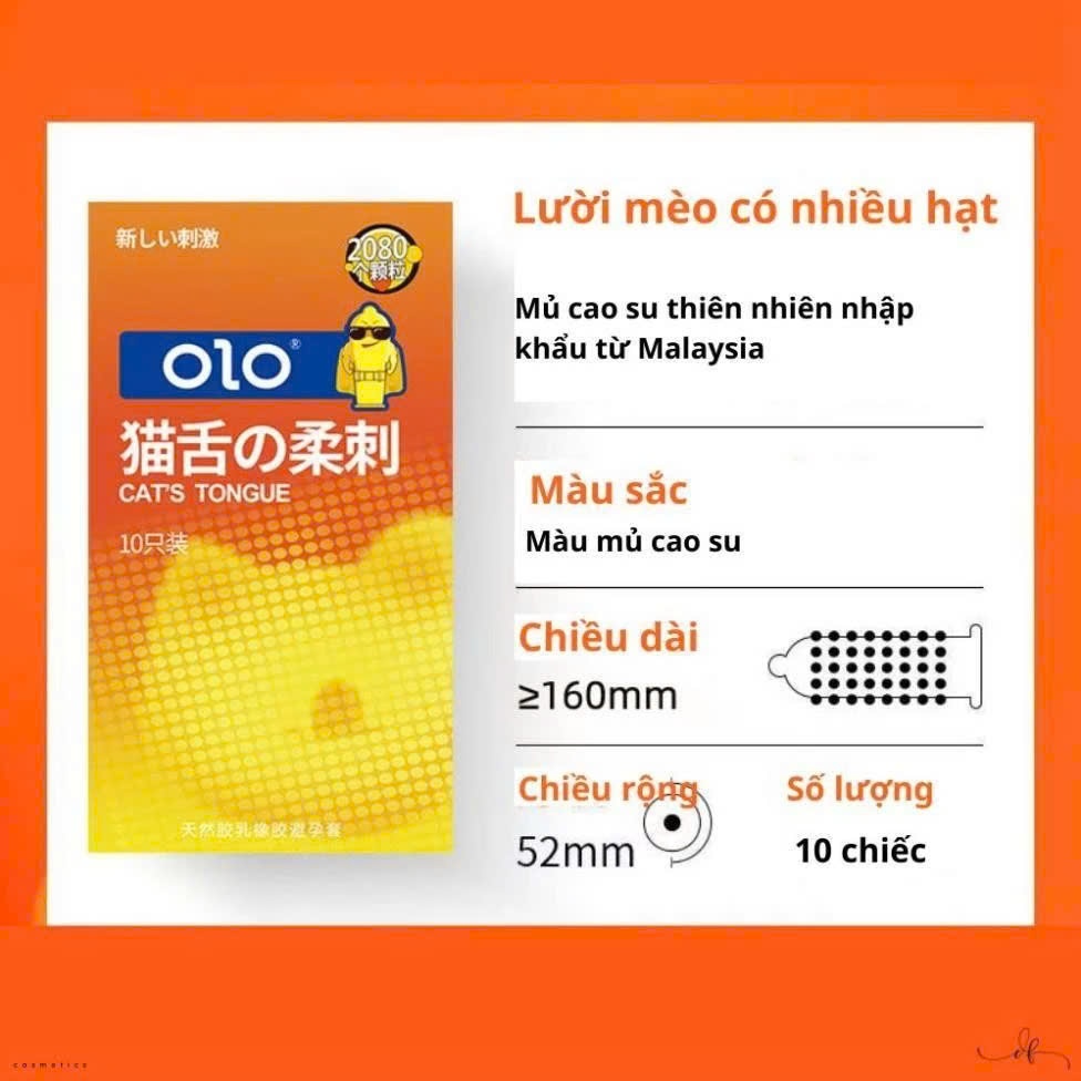 Bao cao su gai lưỡi mèo thế hệ mới oio, bcs có gai siêu mỏng kéo dài thời gian quan hệ