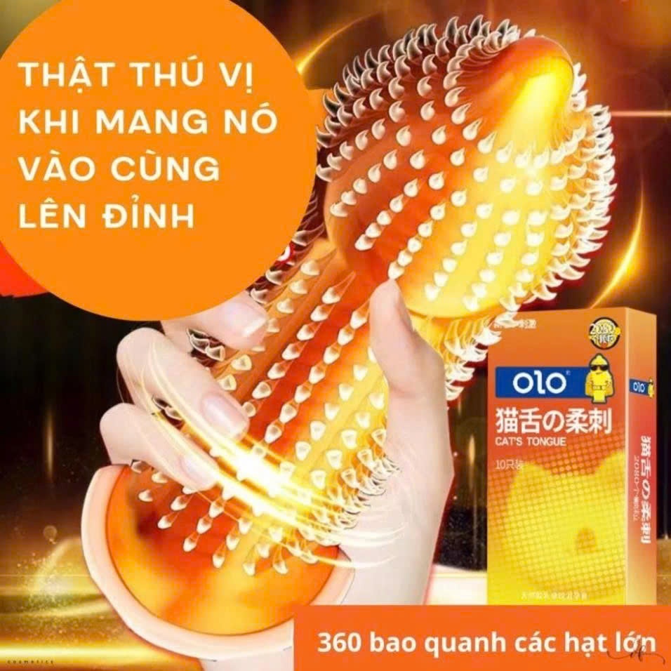 Bao cao su gai lưỡi mèo thế hệ mới oio, bcs có gai siêu mỏng kéo dài thời gian quan hệ