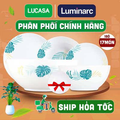 Bộ Bàn Ăn Thủy Tinh Luminarc Diwali Hiwaii Tô Chén Đĩa 17 Món - BODIHI17M | Phân Phối Chính Hãng
