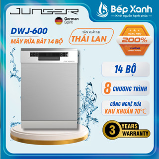 [MODEL 2024] Máy rửa bát độc lập Junger DWJ-600 - 14 bộ - Sấy Turbo Dyring - Bảo hành 3 năm