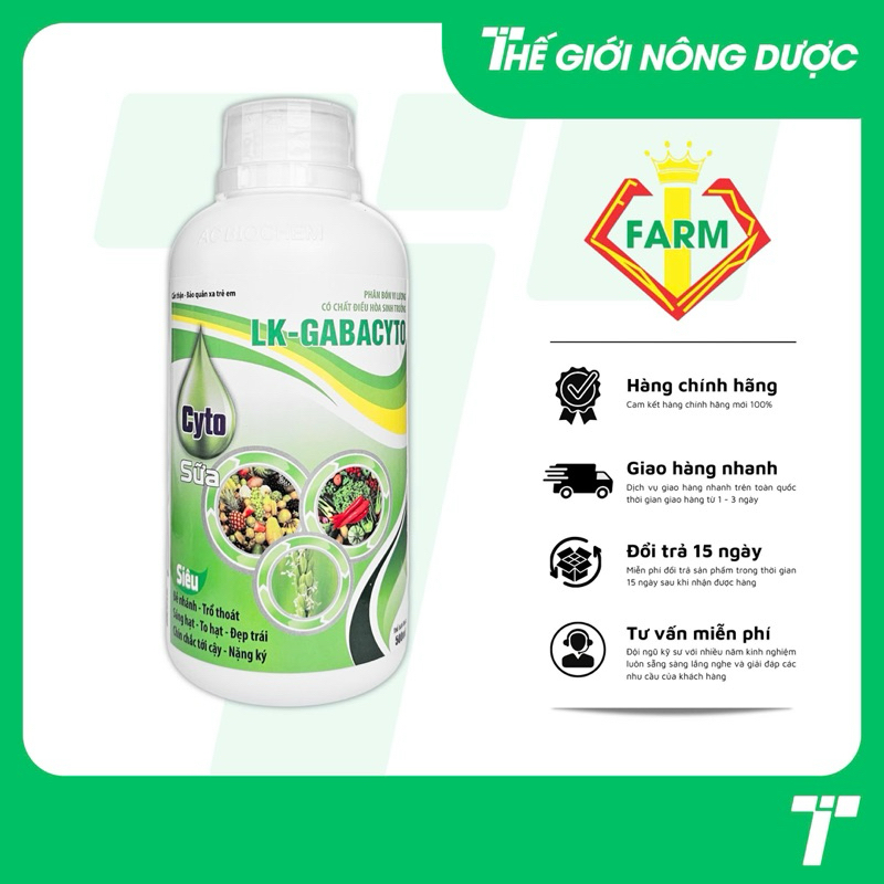 LK - GABACYTO (Chai 500ml) - Đẻ nhánh, sáng hạt, đẹp trái, chín chắc tới cậy, nặng ký của IFARM