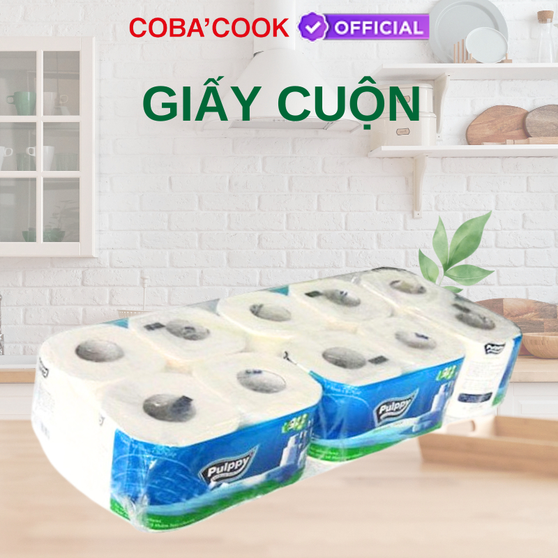 Khăn Giấy Vệ Sinh Pulppy 10 Cuộn Khăn Giấy Đa Năng Cao Cấp 2 Lớp