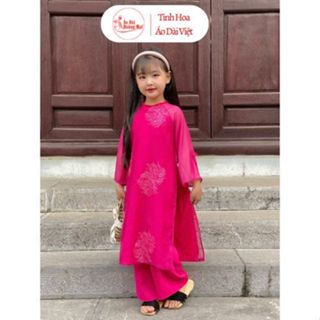 Áo dài tết cho bé gái chất liệu cao cấp, mặc chụp ảnh tết, đi chơi Trung Thu {10-39kg}- Áo Dài Hoàng Mai