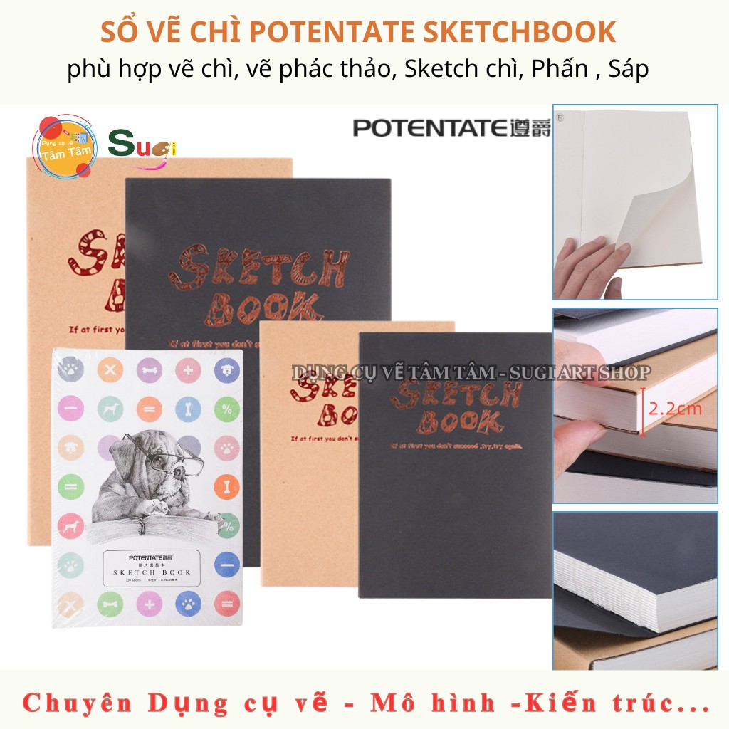 [ TÂM TÂM ]-Sketch Book, Sổ vẽ chì size A5/A4