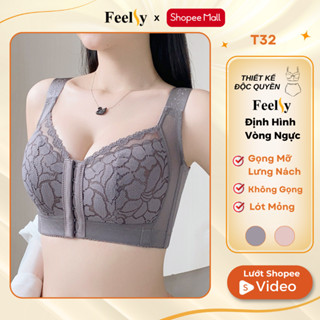 Áo Lót Nữ Feelsy Bra Nâng Ngực Bản To Chống Hằn Không Lộ Viền T30 T32  AMY25