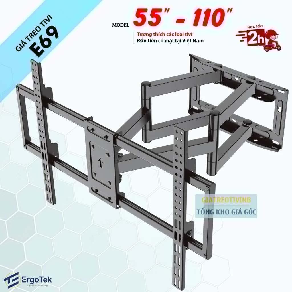 Gía Treo TiVi Đa Năng ErgoTek E69 55 - 110 Inch - Khung Treo TiVi Cỡ Lớn - Màn Hình Tương Tác [Rẻ Hơ