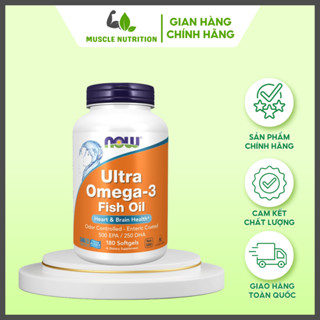 Now Ultra Omega 3 Giúp Đẹp Da Chống Lão Hóa Sáng Mắt Dầu Cá Omega3 Fish Oil NOW Omega 3 Từ Mỹ (180 Viên, 90 Viên)