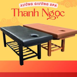 Giường spa chân gỗ, giường massage body 2in1, giường mát xa body đệm da chuyên dùng cho spa, thẩm mỹ