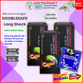Bao cao su Cá ngựa DoubleSafe Long Shock kéo dài thời gian (hộp 12 cái)a - Minpharmacy