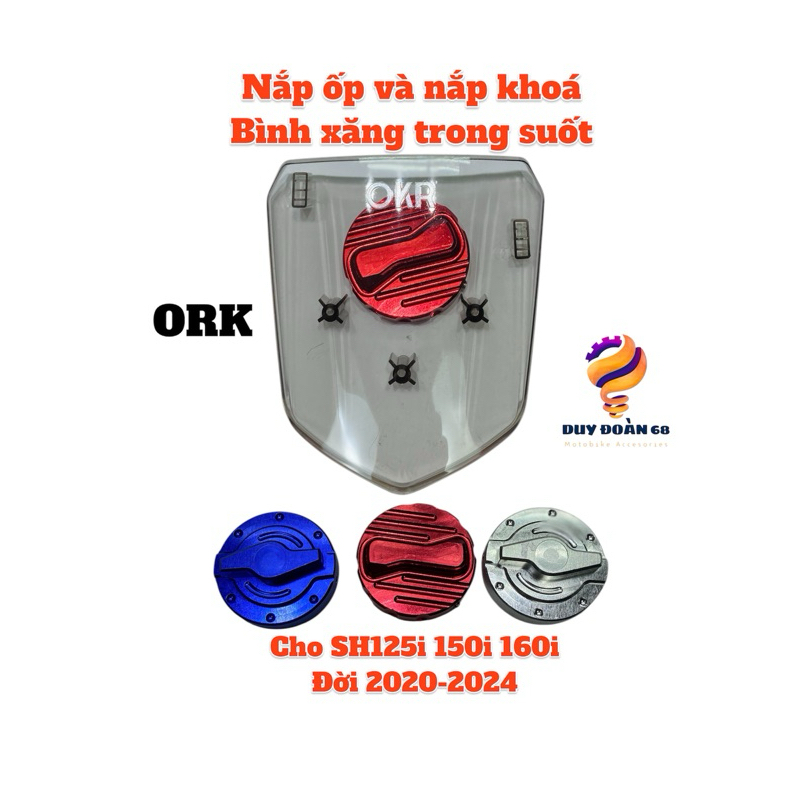 Nắp Bình Bình Xăng Trong Suốt Smoke Và Chụp Nắp Xăng Phụ Kiiện SH125 SH150 SH160 Đời 2020-2024
