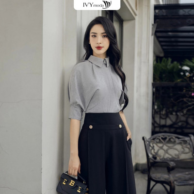 Áo sơ mi nữ tay kiểu Sleeves IVY moda MS 17H9976