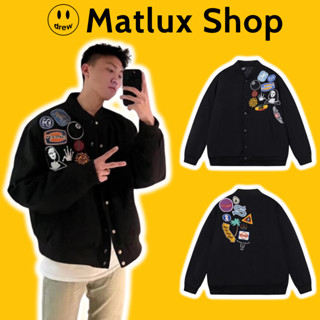  Áo varsity jacket STUSSY Stalk Melton chất liệu vải kaki lót bông cao cấp Áo khoác bóng chày unisex 