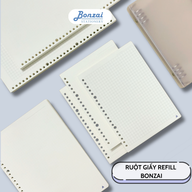 Ruột Sổ Còng, Giấy Refill Fort Nhật Bản Cao Cấp Size A5 B5 A4 Định Lượng 100GSM/120 Trang - BONZAI