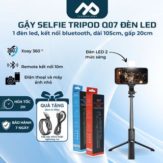 Gậy Tự Sướng Q07 Dài 1m Có Đèn Led & Remote Điều Khiển Từ Xa Tripod Mini Kết Nối Bluetooth