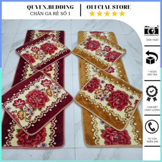 Đệm trải ghế nỉ nhung trần hoa 3 món 1 dài 2 ngắn , thảm trải ghế gỗ , trường kỷ kích thước dài 1m7 rộng 50 cm